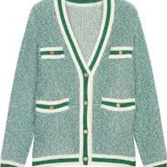 Maje Maitresse Metallic Threaded Cardigan SET - Picture 2 of 6